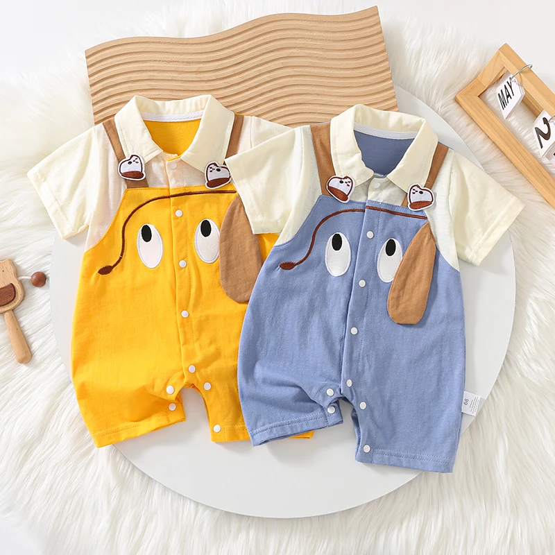 9682韩版夏季新生儿宝宝儿童连体衣婴儿夏装薄款洋气哈衣