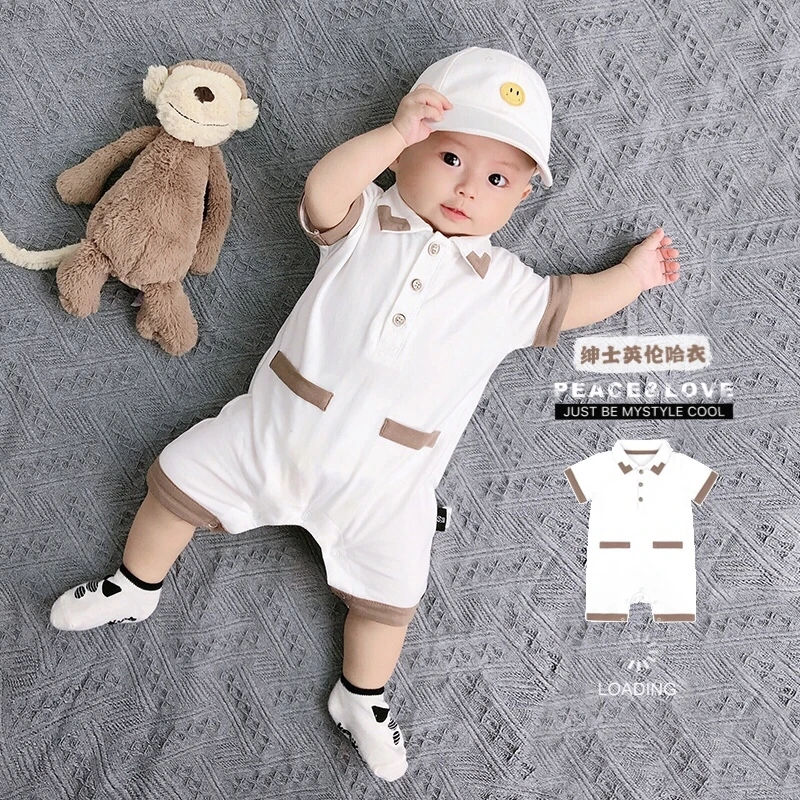 9344婴幼儿宝宝夏季连体衣韩版洋气时髦爬服