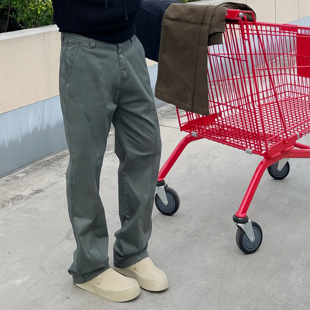 OwN美式軍鸟工装裤直筒街头纯色做旧磨毛秋冬长裤裤子男男生