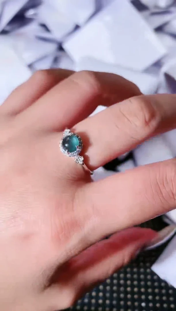 【闪购商品】翡翠戒指银S925镶嵌68