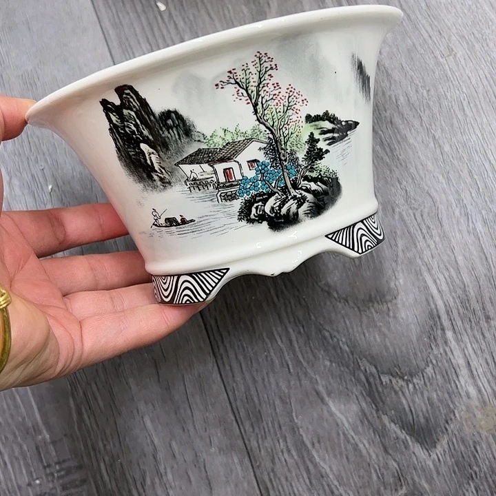 紫砂花盆308号微瑕15/8cm