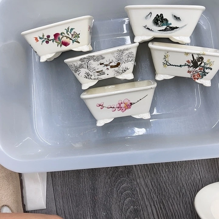 紫砂花盆U号瑕疵5个9/8/4cm