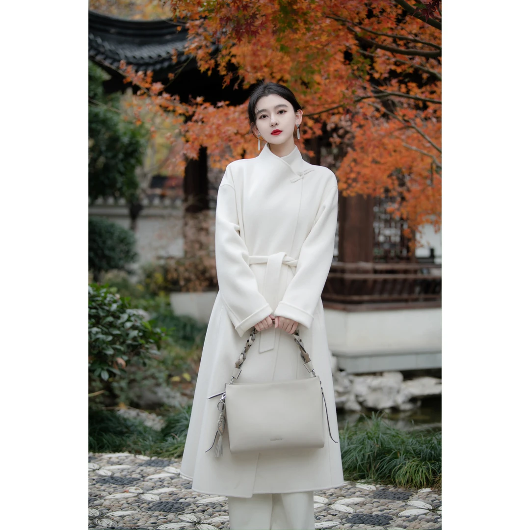 ZHISU | 【月白】新中式盘扣落肩双面高支羊毛大衣