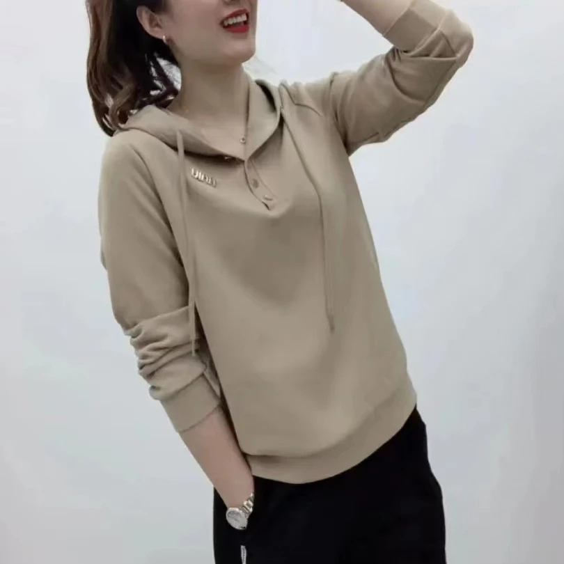 连帽卫衣韩版春秋休闲新款长袖薄款帽衫上衣宽松带帽打底衫秋装