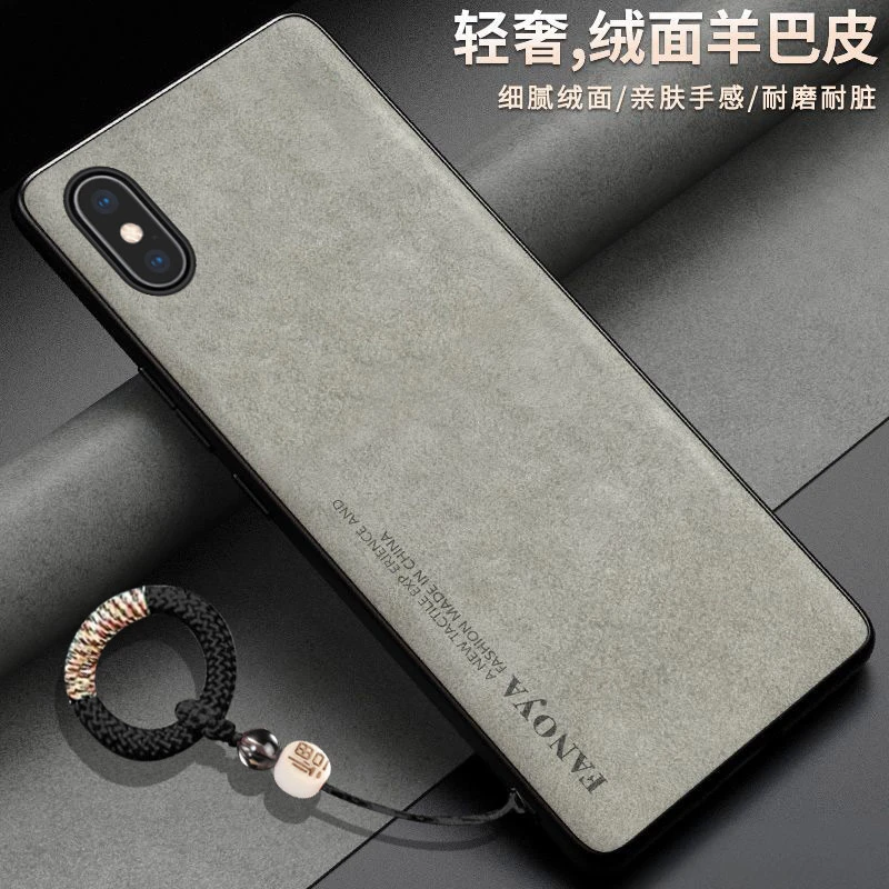 羊巴皮适用iPhone苹果xsmax手机壳A2104软胶防摔潮牌浮雕硅胶福字
