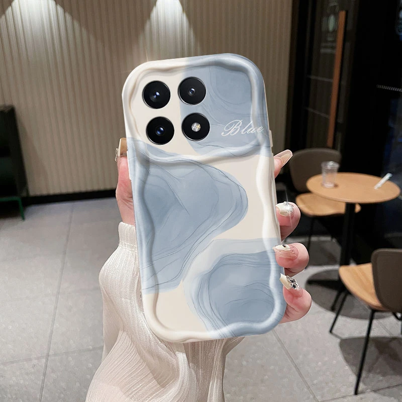 适用于红米k70e手机壳水彩奶油纹2311DRK48C网红软胶夏季轻奢风潮