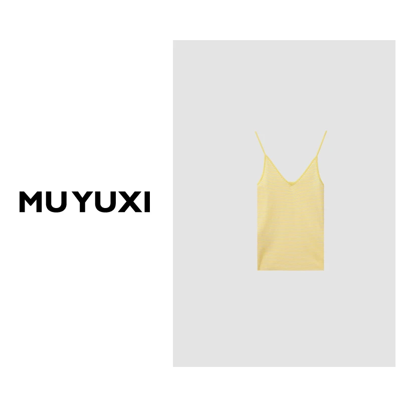 MUYUXI  2024夏季新款条纹吊带文艺上衣 RQ740