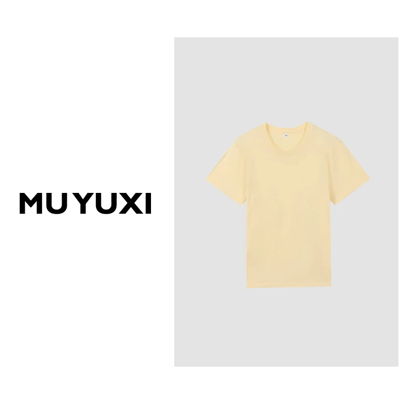 MU YUXI 2024夏季新款圆领纯色百搭上衣 SJ133