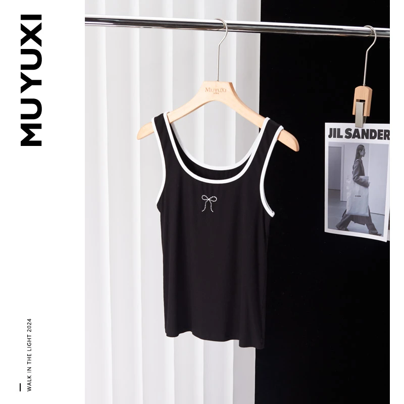 MUYUXI  2024夏季新款蝴蝶结撞色吊带背心 RQ736