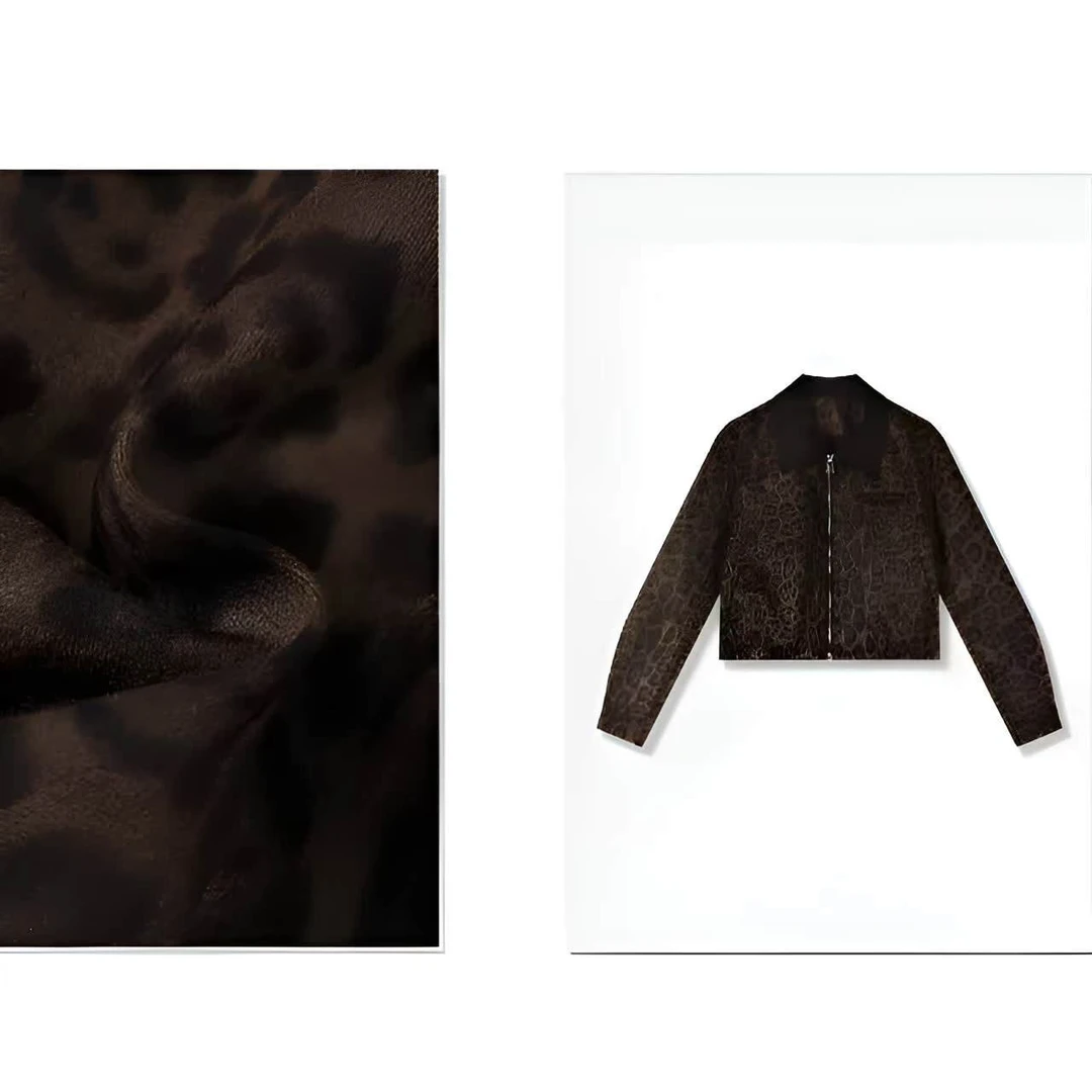 【野性之美】WT39207复古翻领豹纹外套