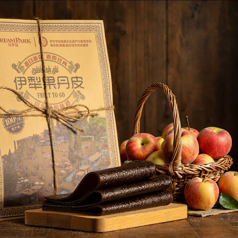 Dream Park/诗梦园伊犁苹果杏子长条果丹皮300克老式酸甜传统零食