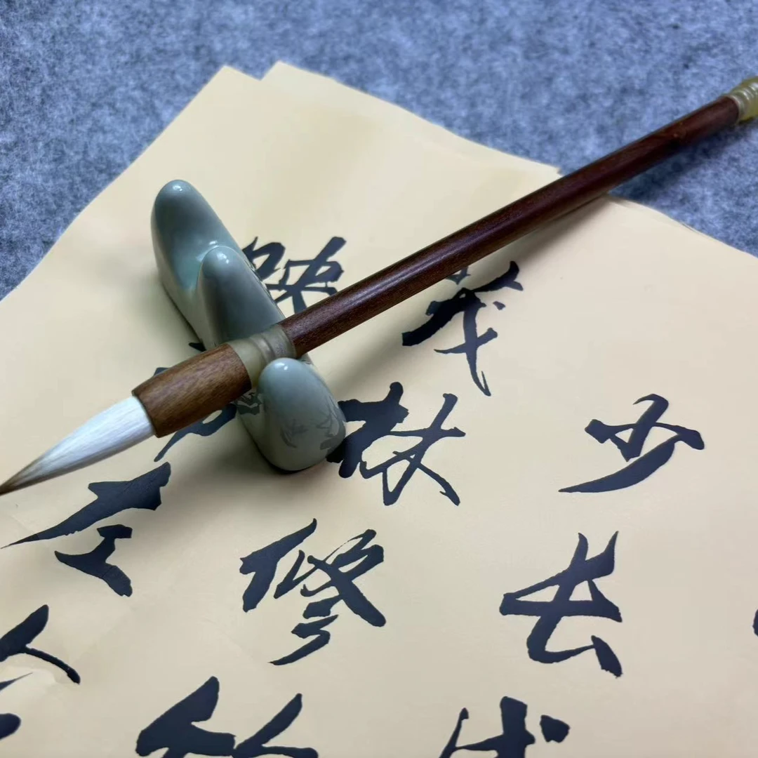 【兰亭】高档红檀木狼羊兼毫中楷 国画书法 楷隶篆 口径0.9 出锋3.3