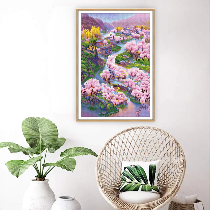KS点钻画桃花源(5D)45色满钻45*65cm