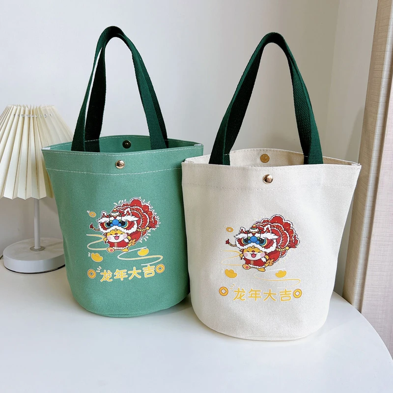 帆布包女包手提包手拎小包水桶包布包便携便当包饭盒袋时尚可爱包