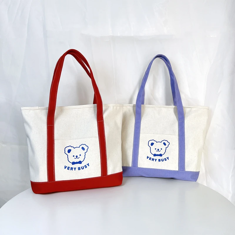 包包大容量帆布包单肩旅行包休闲托特手提包购物袋女包时尚学生