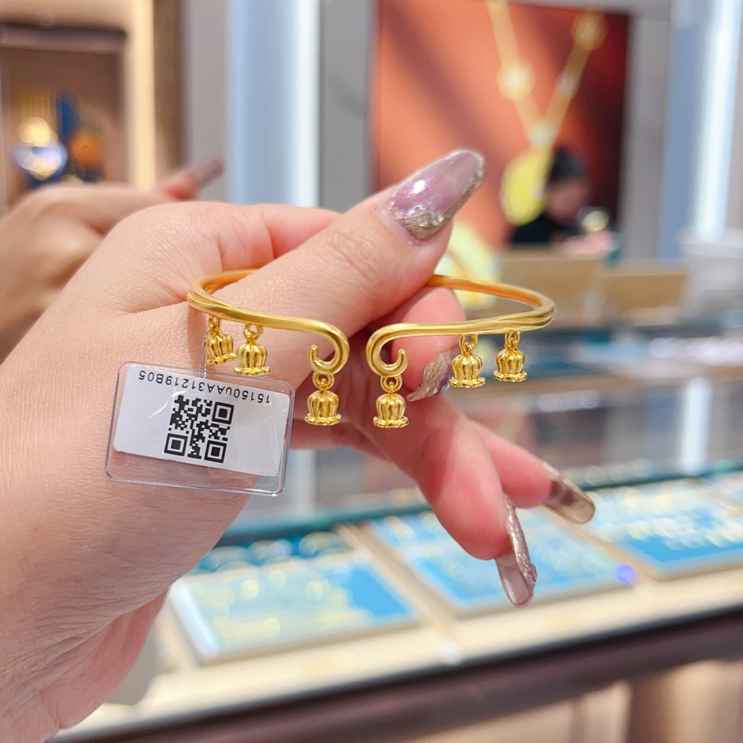 宝裕华珠宝  黄金精工贵妃 紧箍咒铃兰花 手镯