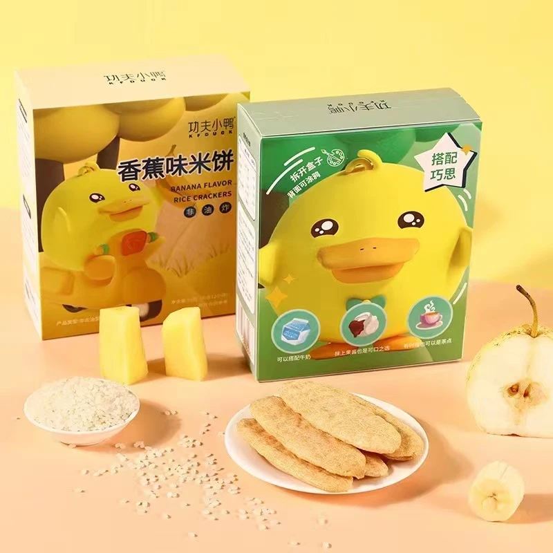 功夫小鸭米饼非油炸独立包装儿童零食米饼干易溶蔬菜香蕉原味