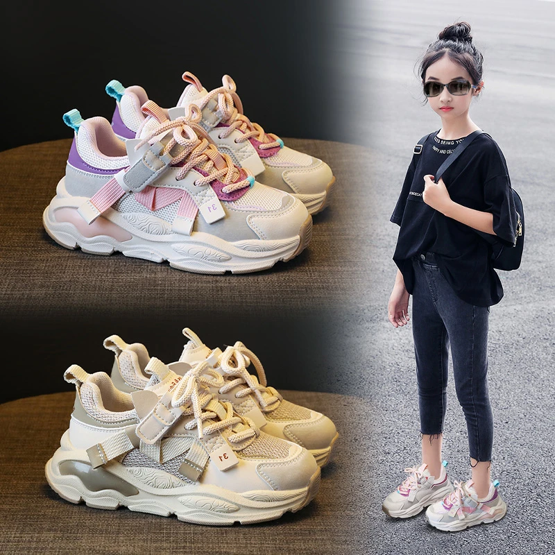 运动鞋女2023童鞋秋季新款男孩网面轻便防滑女童校园运动鞋H060