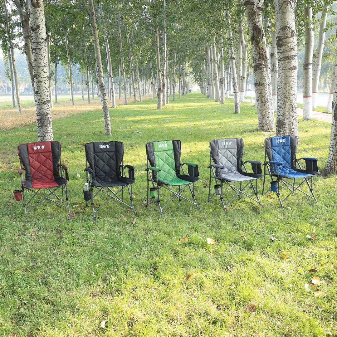 踏青者户外沙滩休闲椅便携扶手靠背椅子野外露营钓鱼凳加厚牛津布