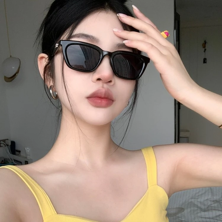 2023新款欧美复古小框猫眼gm墨镜女方圆脸太阳眼镜高级感网红韩版