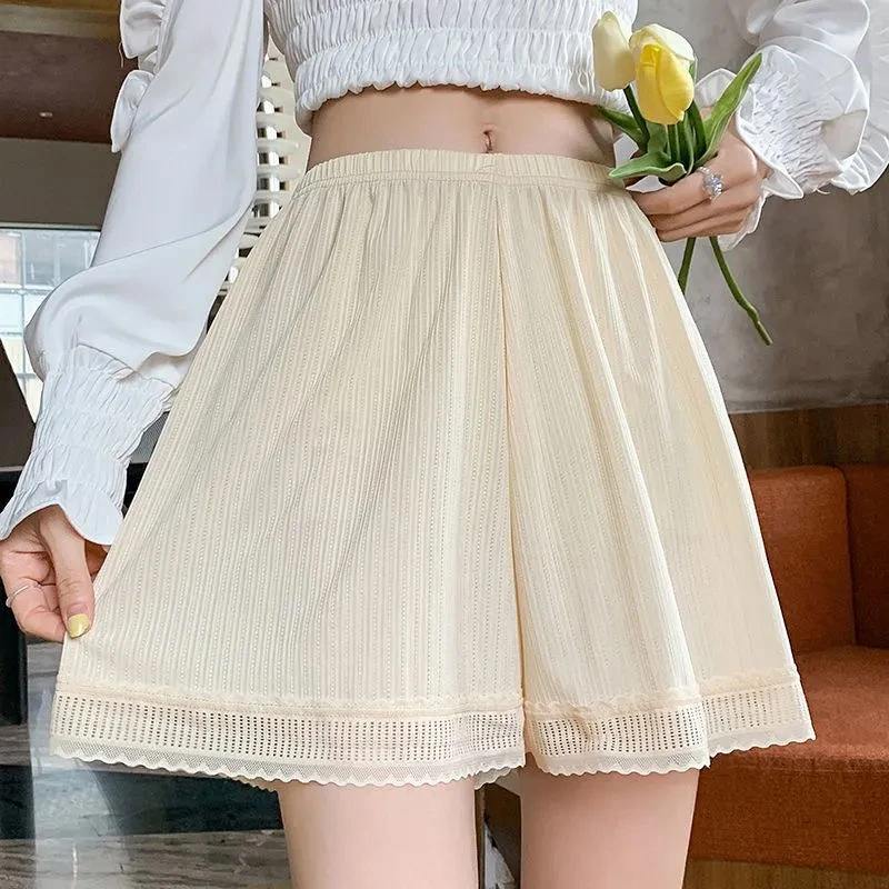 （厂家直销）冰丝安全裤女防走光可外穿打底裤宽松大码短裤薄款裙裤