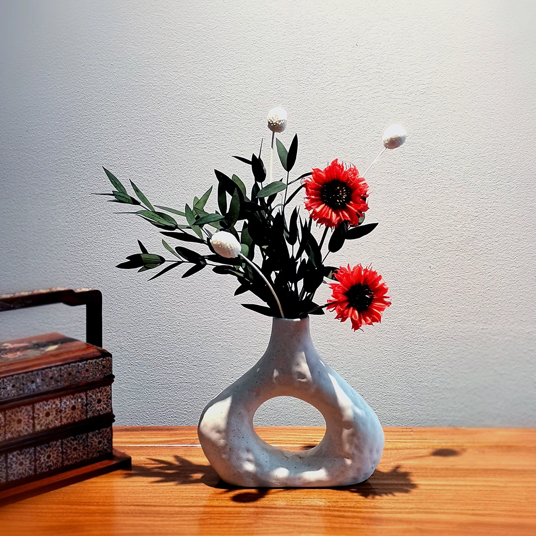 珊瑚红尤加利干花永生花真花摆件（新品）