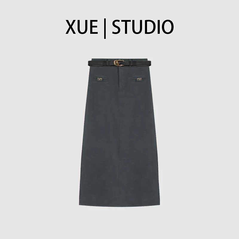 【XUE小雪】 JD1880新款洋气半身裙【加绒加厚+赠腰带】