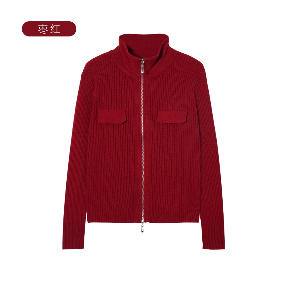 A 70013-1 早秋新款休闲小个子翻领时尚百搭针织开衫