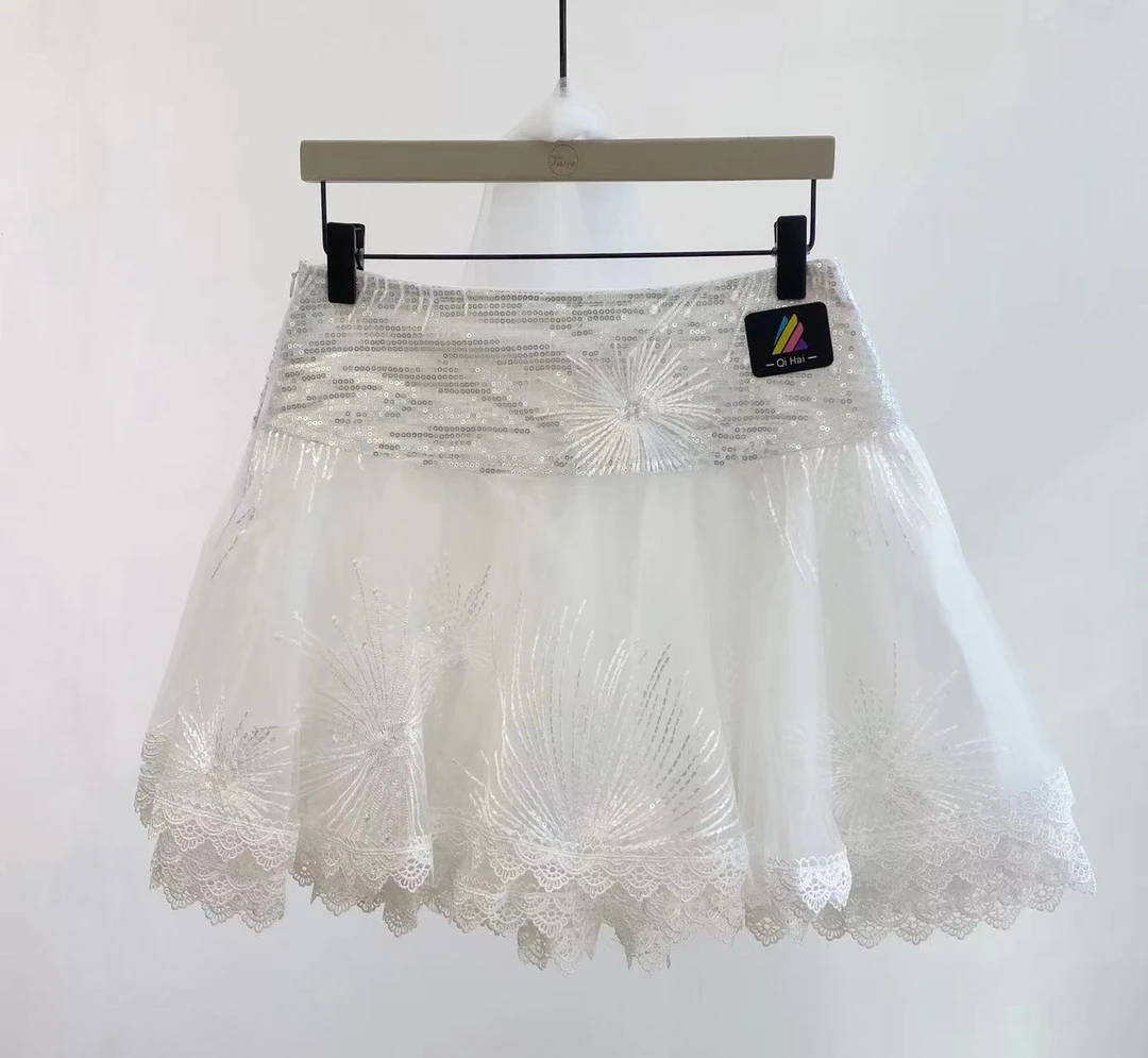 七海舞服 三步踩水兵舞广场舞女式蕾丝气质舞蹈裙