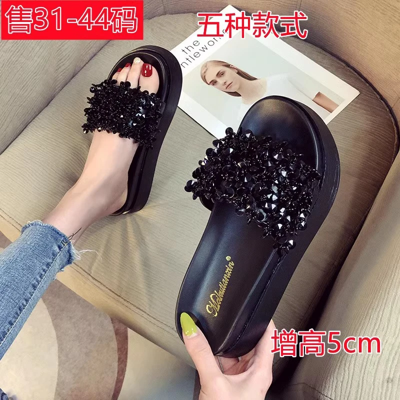 特小码凉拖鞋女313233夏新款松糕厚底增高外穿时尚沙滩大码41-43