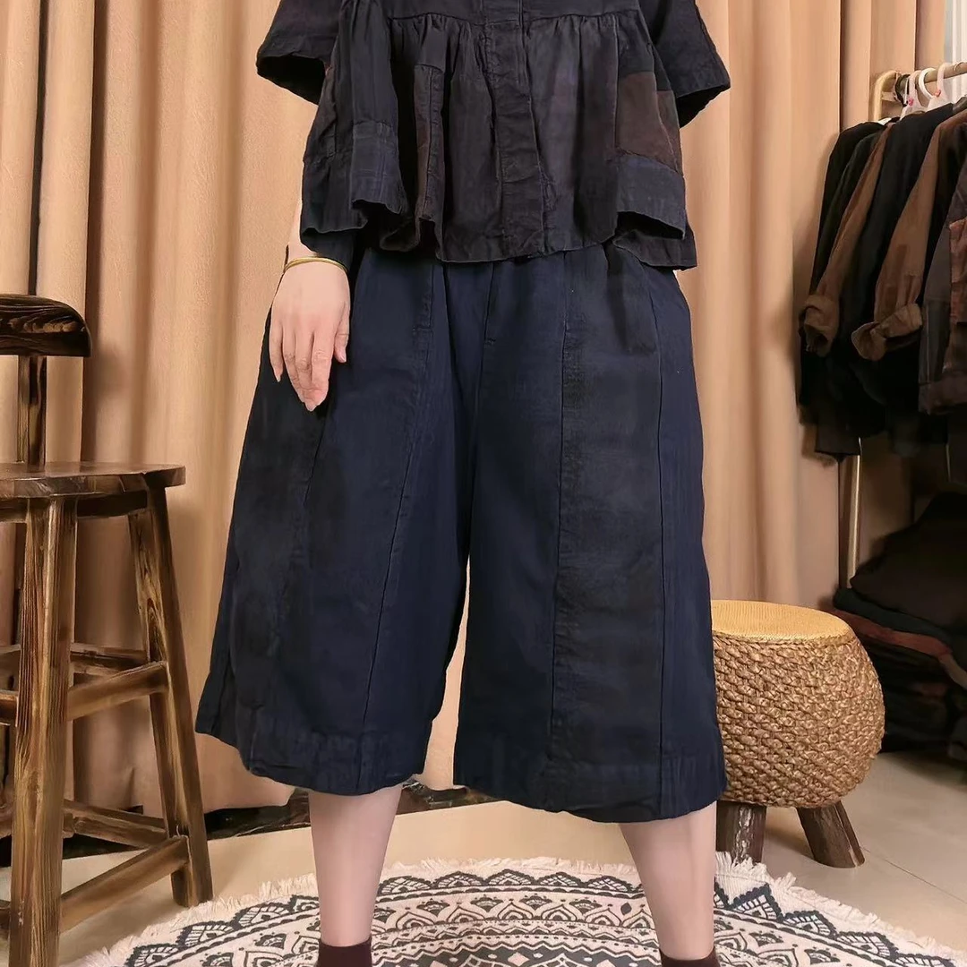 本古佳0220老布定制七分宽松裤135*70原创设计复古休闲宽松百搭秋