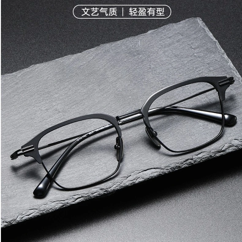 BHJ/佐藤由纪爆款痞帅眼镜男近视可配度数超轻纯钛复古大脸眼镜