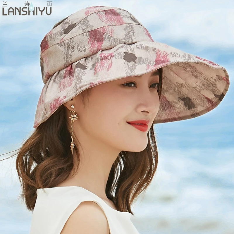 夏季空顶遮阳帽韩版防晒沙滩帽休闲凉帽可折叠太阳帽女潮51626