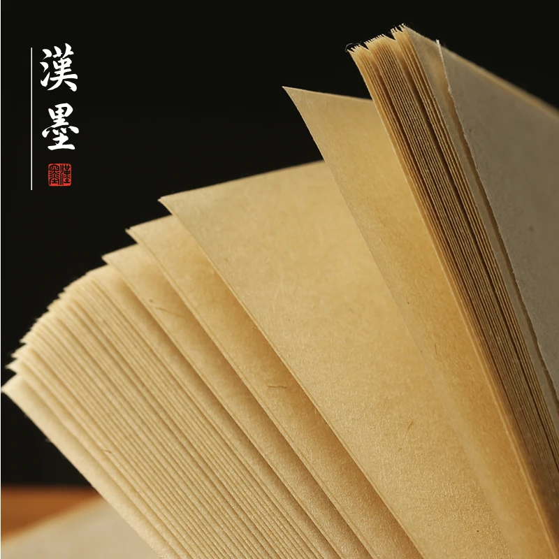 非遗富阳古法元书纸 竹檀 全手工竹纸半熟宣毛边纸小写意四尺半切