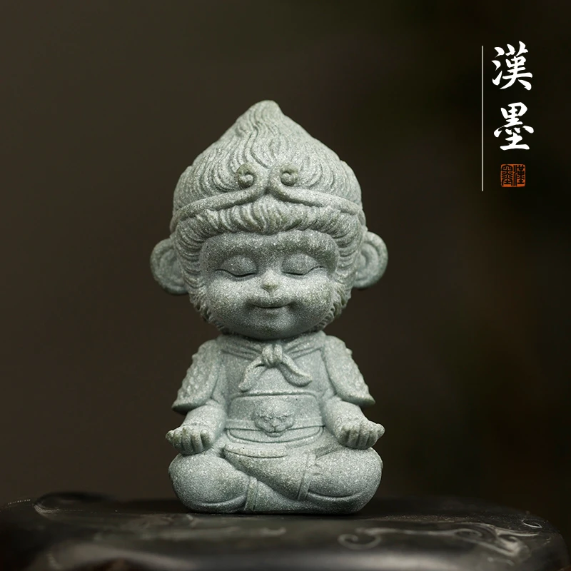 青砂造像 小悟空 传统创意书法摆件 镇纸 文房四宝书房陈列