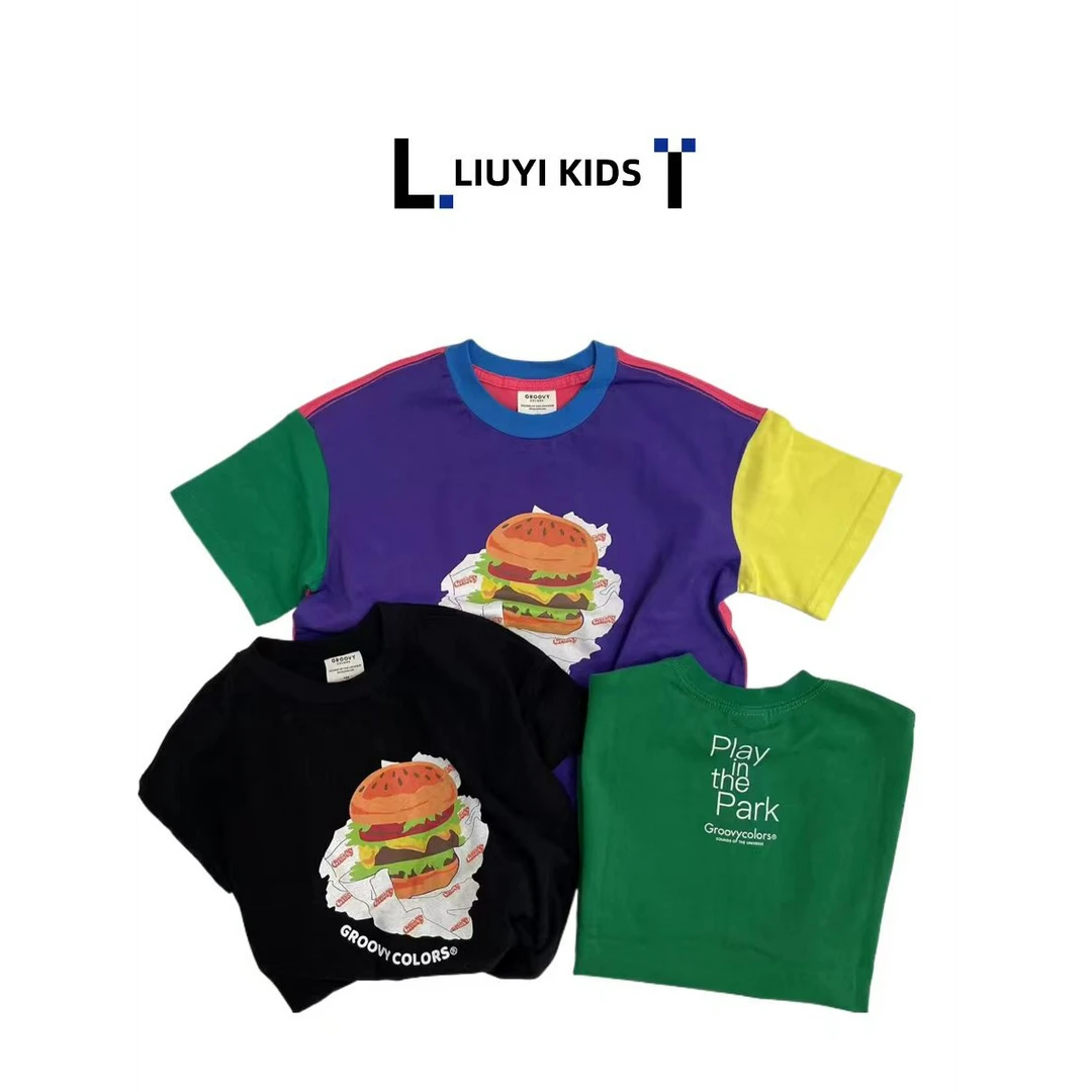 「LIUYI」夏季男女童汉堡三色短袖T恤  1825
