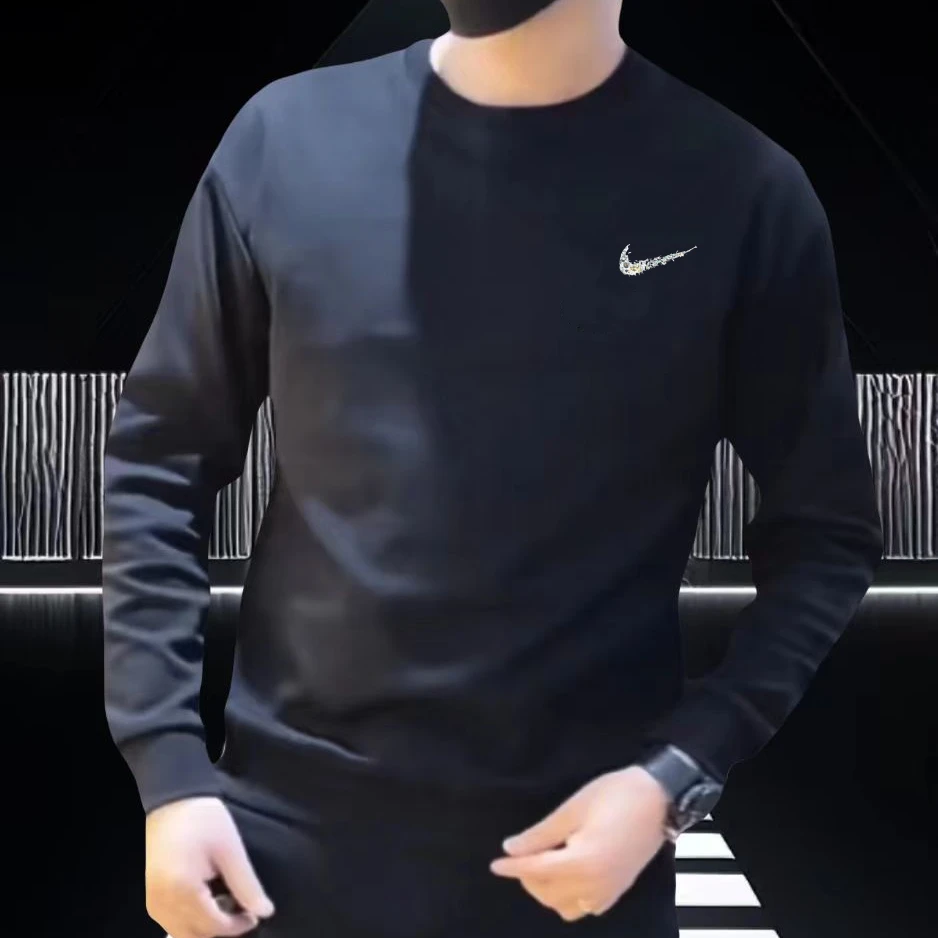 2024冬季长袖百搭潮牌个性休闲潮流轻奢加绒卫衣圆领套头保暖时尚