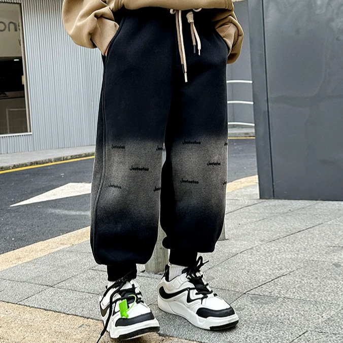 【加绒/不加绒】现货秋冬长裤男童裤子儿童秋冬休闲裤痞帅渐变卫裤