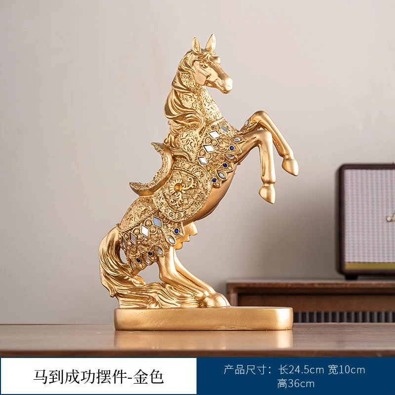 高档大号马到成功入户玄关客厅装饰品酒柜展示书房摆件