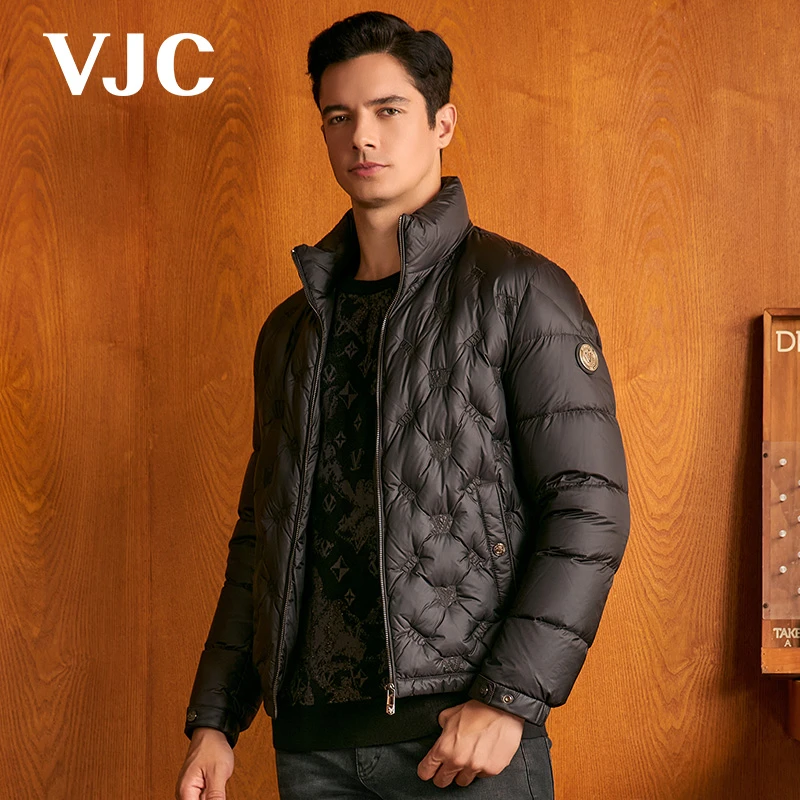 VJC/威杰思冬季新款男装时尚立领保暖羽绒服外套B23DJ1616