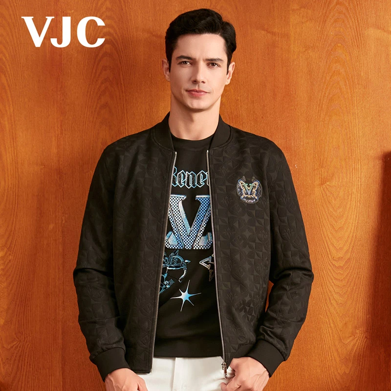 VJC/威杰思秋冬新款男装时尚棒球领外套长袖夹克衫B23CE2508