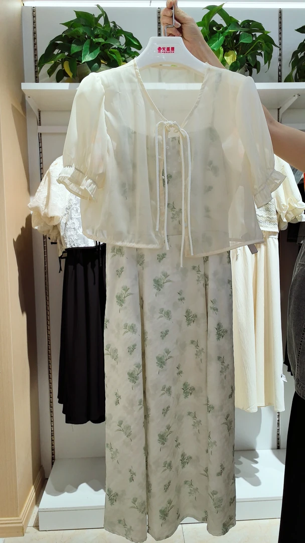 【江油火狐狸】C24633女士时尚休闲新中式国风连衣套装