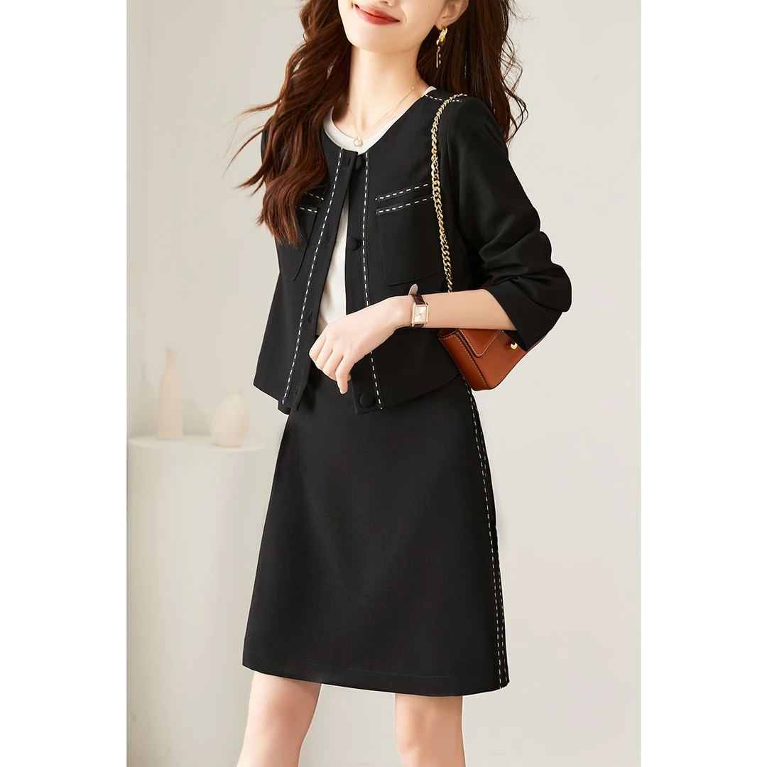 XWI/欣未时髦休闲通勤套装女2023年秋季新款显瘦减龄小个子两件套