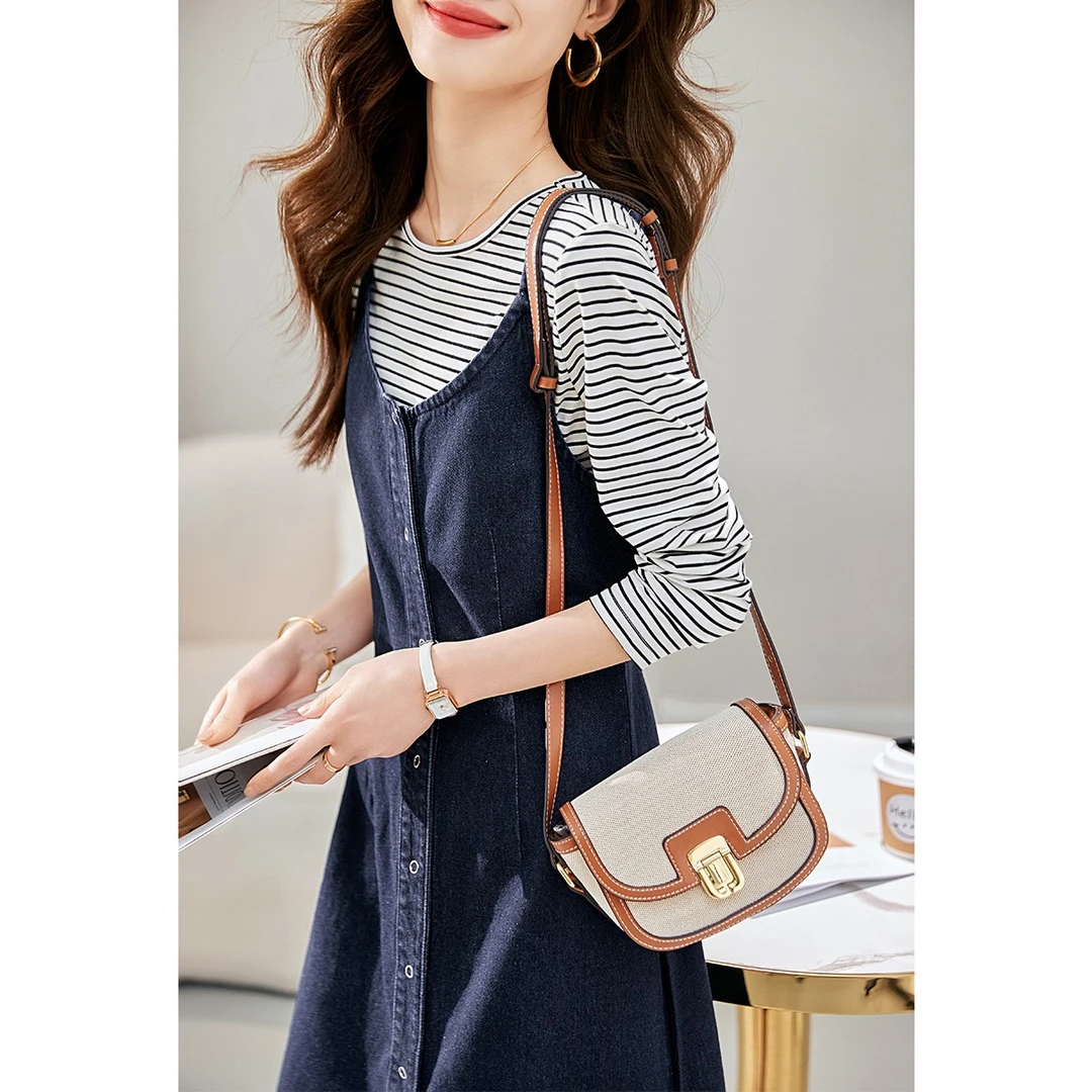 XWI欣未时尚两件套装女2024年春季新款简约T恤牛仔连衣裙子0542