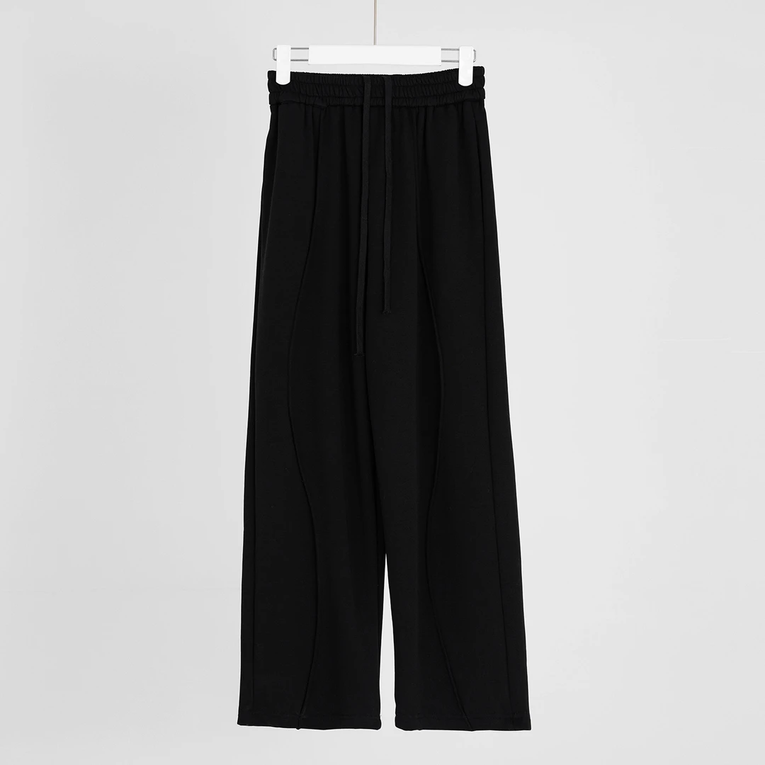 （几里与麻）纯色休闲松紧腰百搭简约休闲裤 裤长95 116610