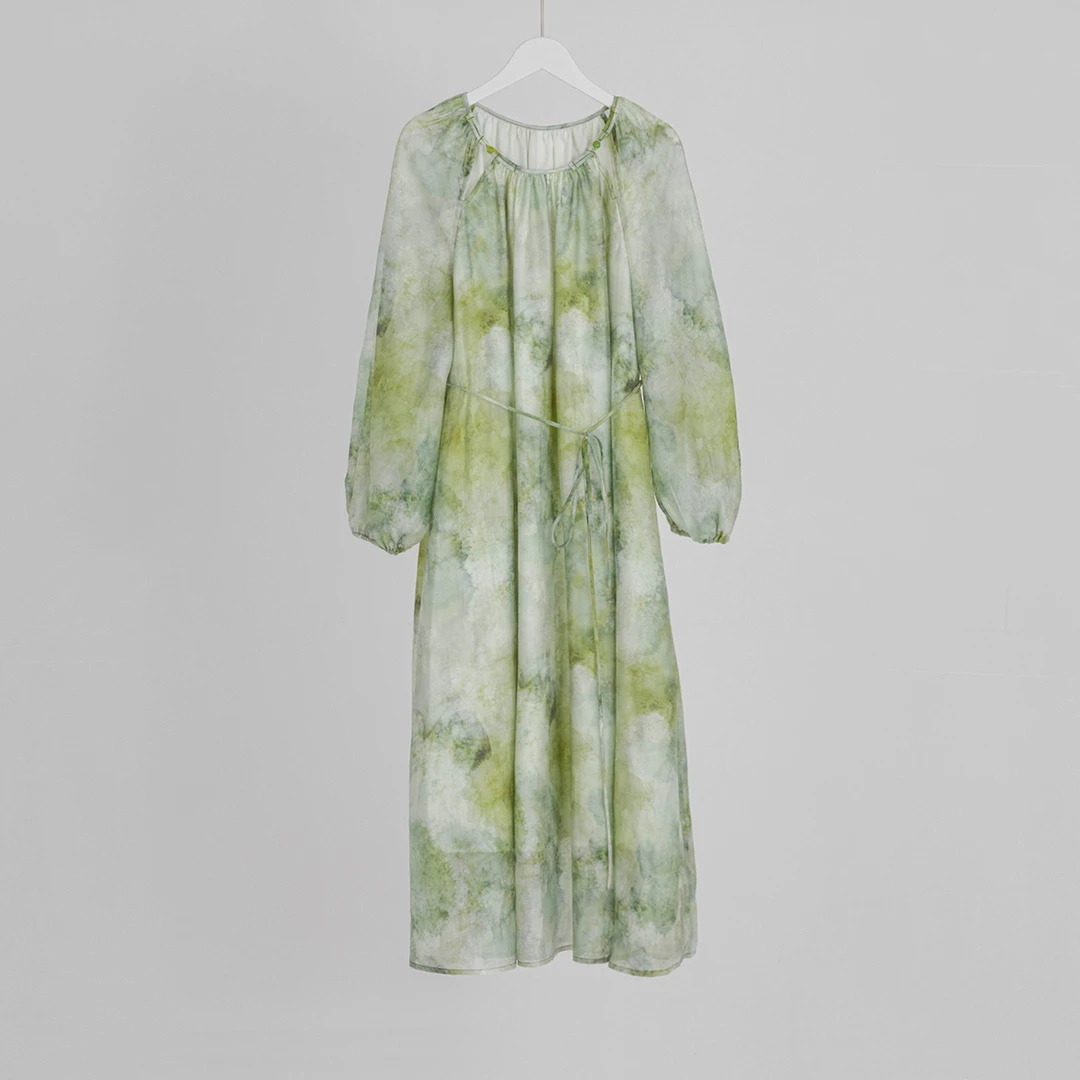 （几里与麻）莫奈花海-新国风优连衣裙 裙长116 胸围120 1041086