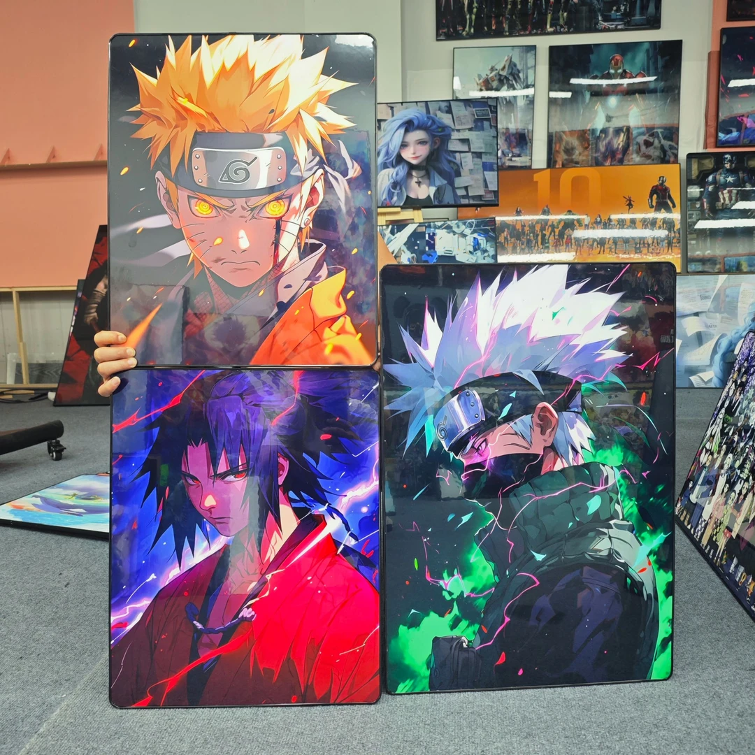 《火影三联幅》现代动漫装饰画4060+30*40*2PVC 84--85-86