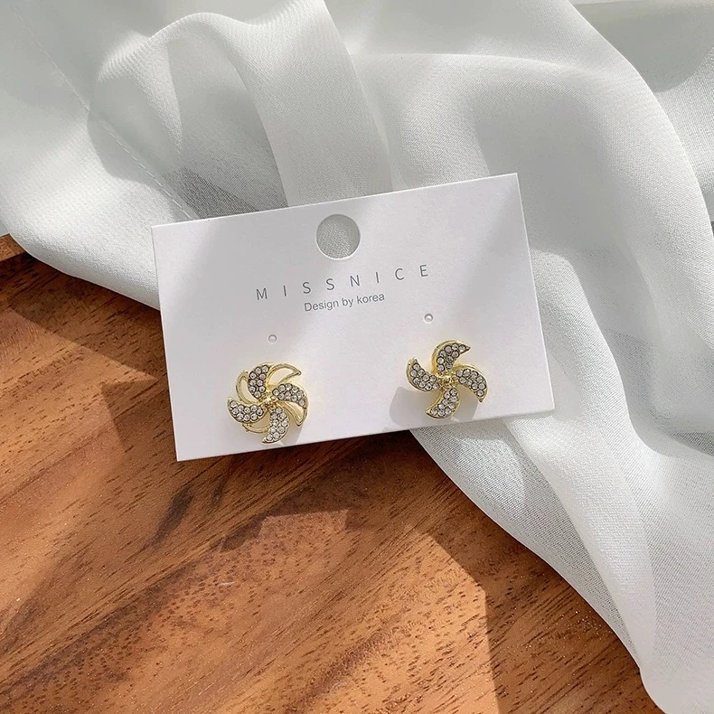 合金耳饰 气质时尚百搭个性小巧精致风车耳钉A256