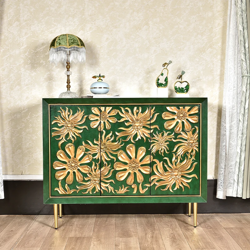 美式玄关柜入户鞋柜太阳花餐边柜客厅置物柜隔断柜储物柜rs103