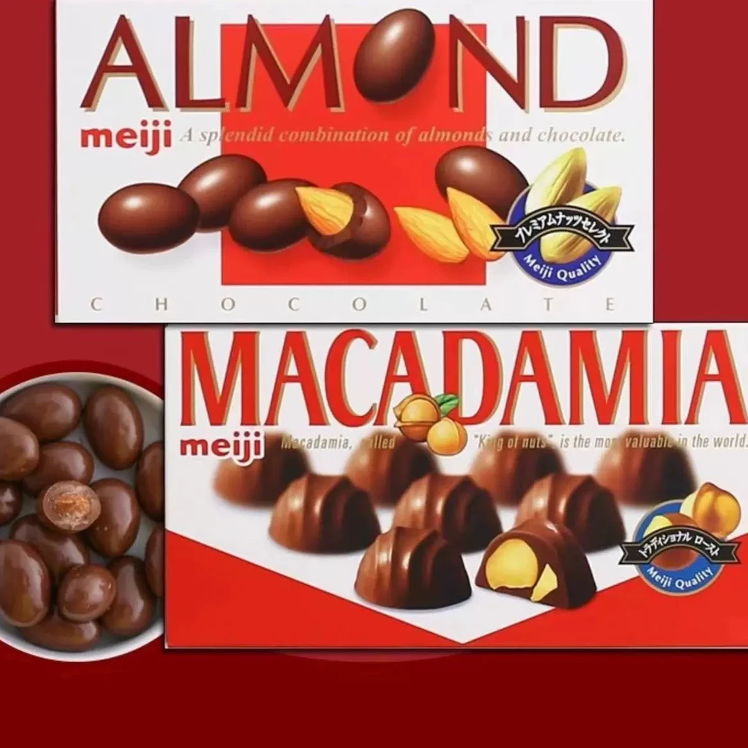日本进口休闲零食品Meiji/明治巴旦木夹心巧克力杏仁坚果送礼盒装